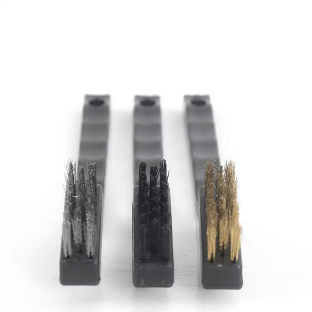 Mini Remove Rust Brush 3/6Pcs Brass Cleaning Polishing Metal Brushes Brass Wire Steel Wire Nylon Brush Clean Tools Home Kits