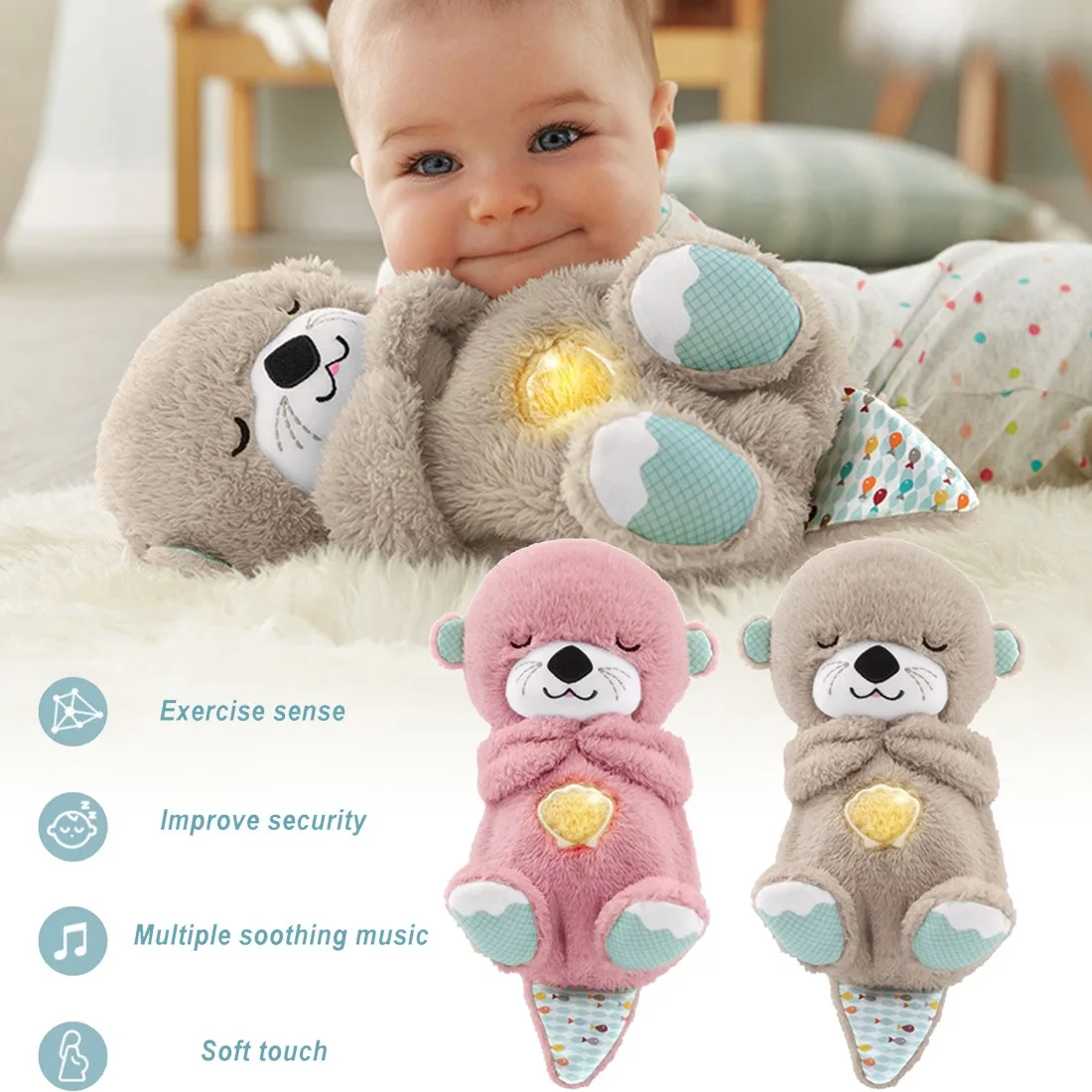 BabySleepAndPlaymateOtterMusicalStuffedBabyToy30cmCuteNimal