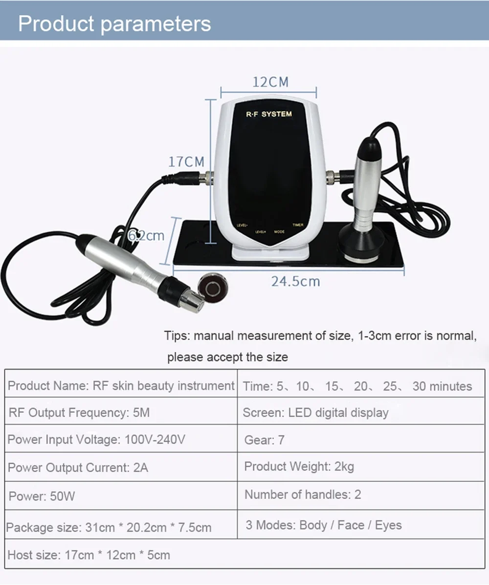 NubianCenter 3-in-1 RF Skin Tightening System – Face, Eye & Body Rejuvenation Machine