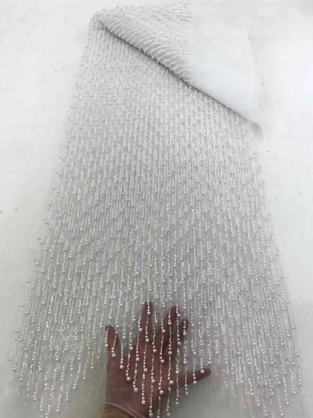 African Sequins Beads Lace Fabric High Quality Lace Material French Nigerian Fabrics Women Party Sewing