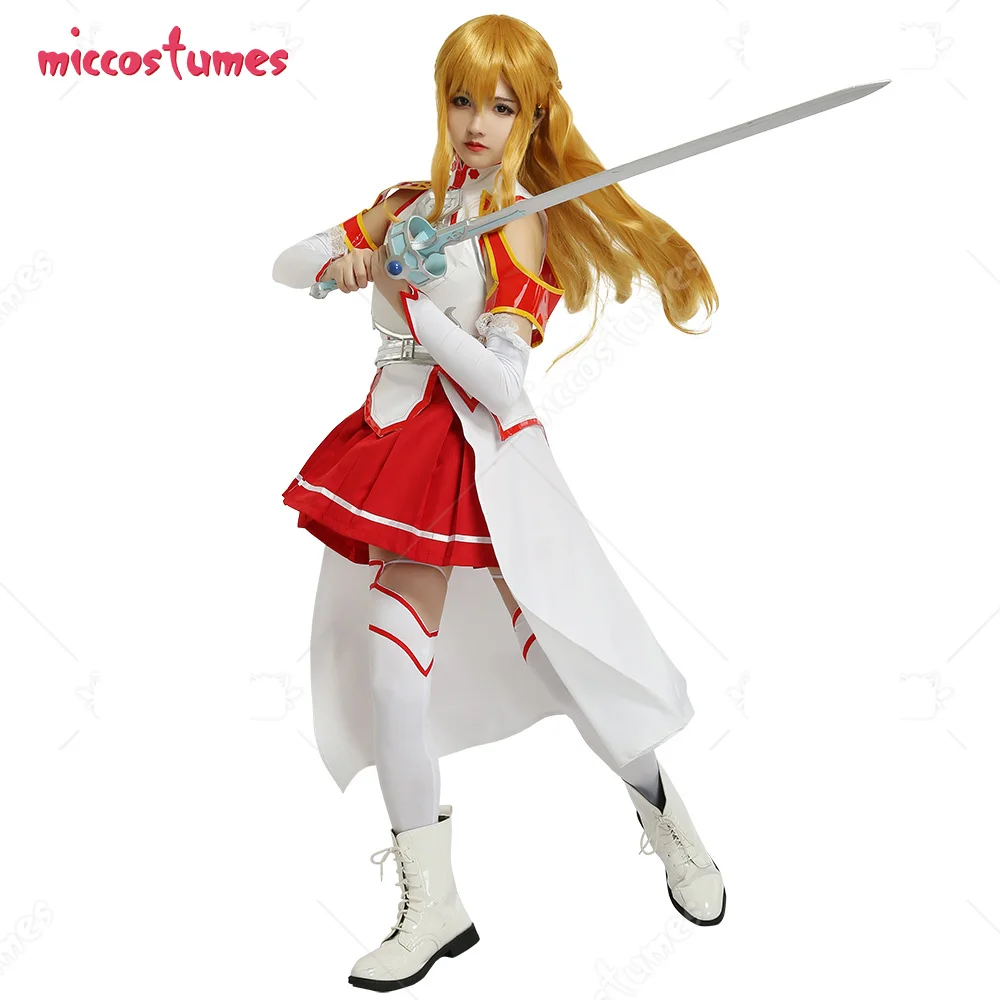 Miccostumes-胸当て付きの女性のasunaコスプレコスチューム 
