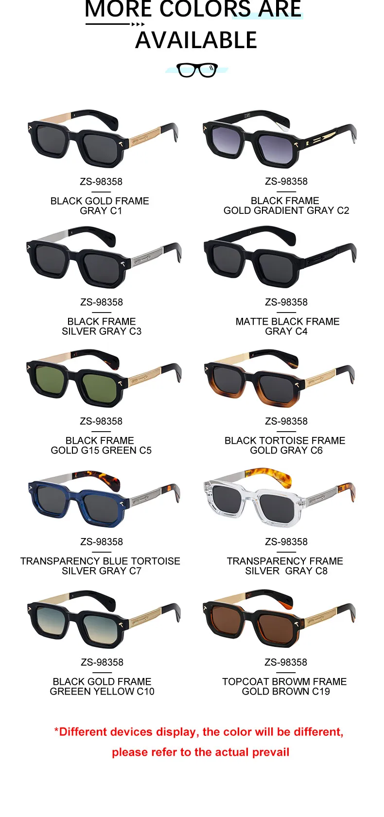 Polarized Square Punk Sunglasses Men 2025 Luxury Brand Classic Rectangle Sunglass UV400 Driving Eyewear Fashion Outdoor Shades 