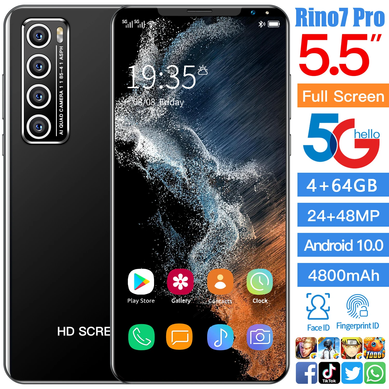 Смартфон с 7-дюймовым дисплеем ОЗУ 4 Гб ПЗУ 64 ГБ Android 10 0 |