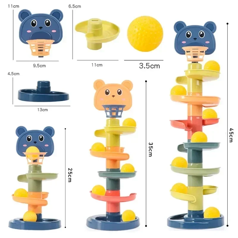 Baby Ball Drop and Rolling Ball Pile Tower Toys Early Educational Toy Rotating Track Toy for Toddler Stacking Toy For Kids Gifts 6