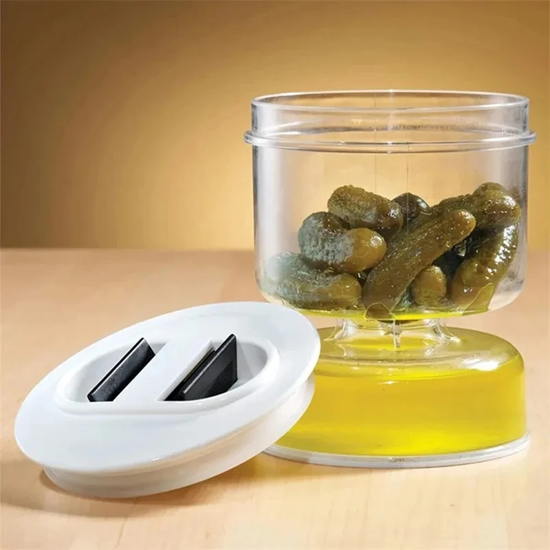 Pickles Jar Dry and Wet Dispenser Food Bottle Storage Kitchen Organizer Kimchi Jar Fermentation Kit Juice Separator Container 4
