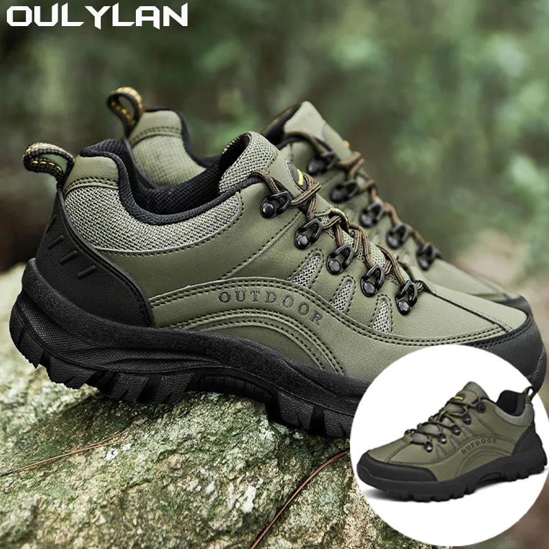 

Outdoor Army Tactical Boots Mens Shoes Men's Winter Sports Boots Leather Upper Low Top Mountaineering Climbing Camping Shoes