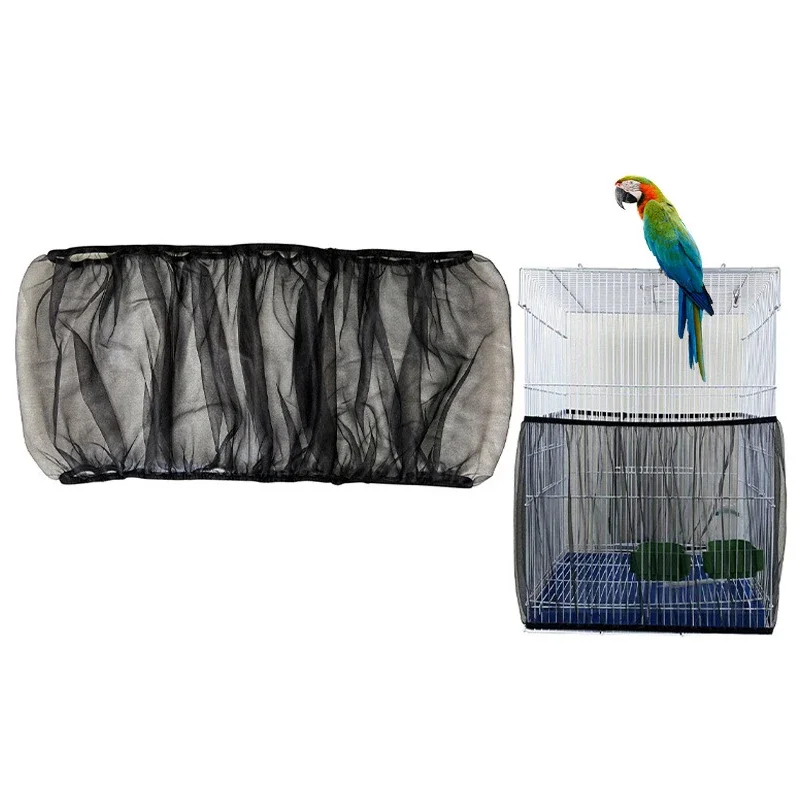 Bird Cage Cover Adjustable Bird Cage Net Cover for Round Square Cages