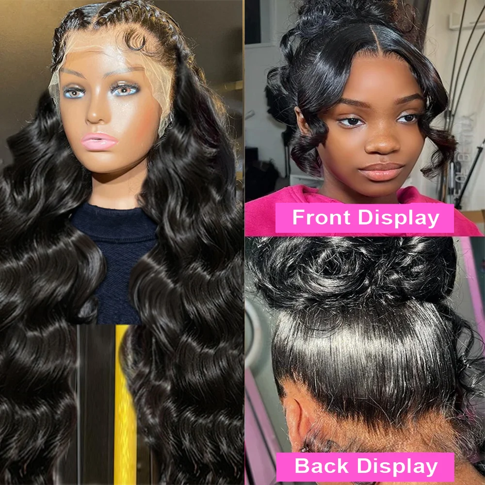 HD Transparent Body Wave 250% High Density 13x6 Lace Frontal Human Hair Wig 30 38 Inch 13x4 Lace Front Wig PrePlucked For Women 2