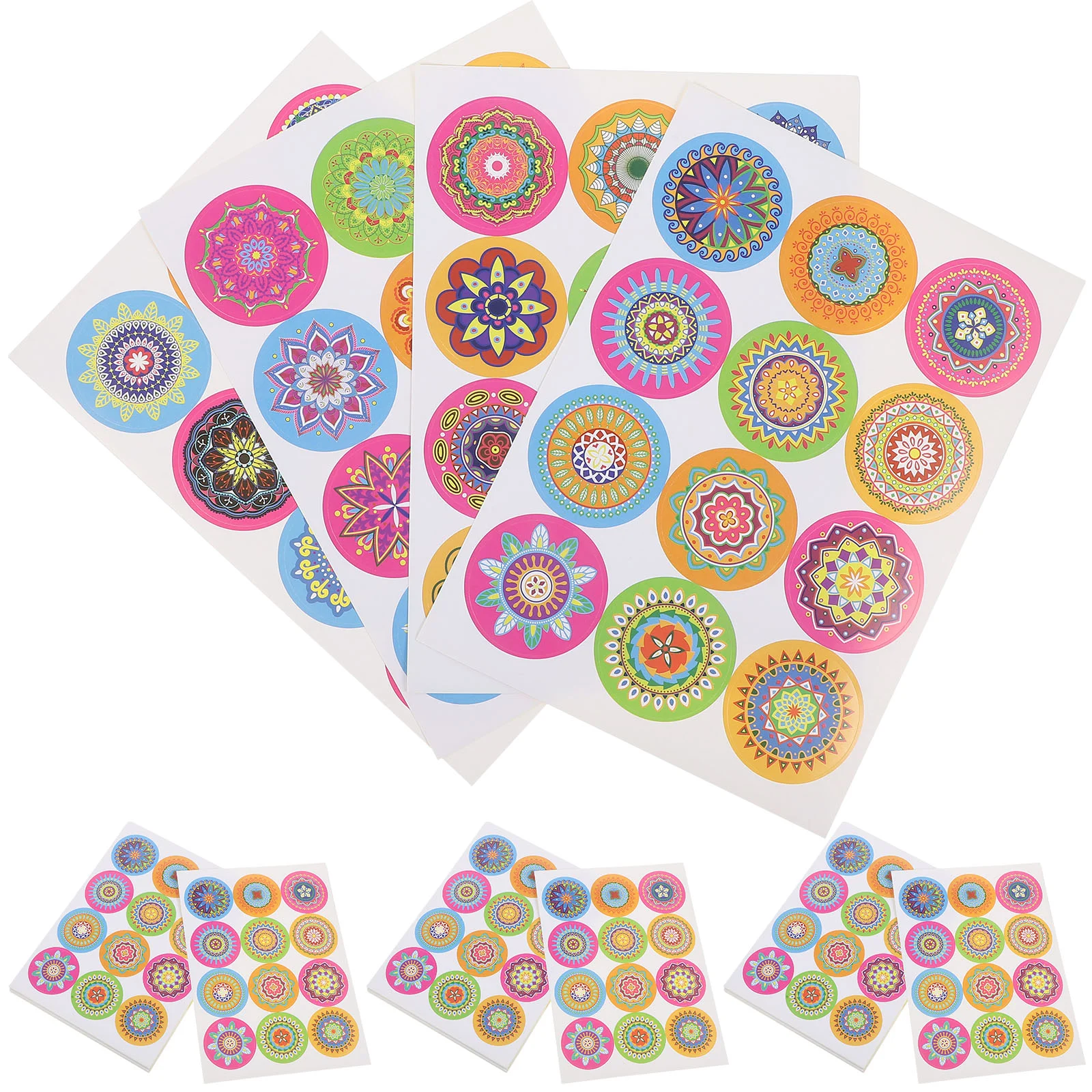 

40 Sheets Mandala Stickers Self-adhesive Labels Gifts Decorative Round Decals Scrapbook for Envelopes Seal