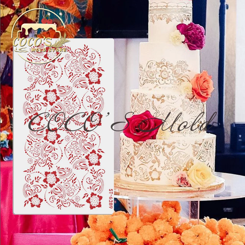 Flower Design Plastic Cake Side Border Template Mold Cake Decorating Tools  Lace Side Cake Stencils Kitchen Bakeware - AliExpress, image size:1000x1000