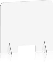 Sneeze Guard Partition For Desk, Counter And Table, Portable Plexiglass Barrier, Same-Day Shipping, Clear Acrylic Shield (30""W 1