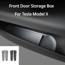 Front Door Storage Box For Tesla Model X Car Door Handle Umbrella Tray Organizer Waterproof Silicone Pad ModelX Accessories 2023