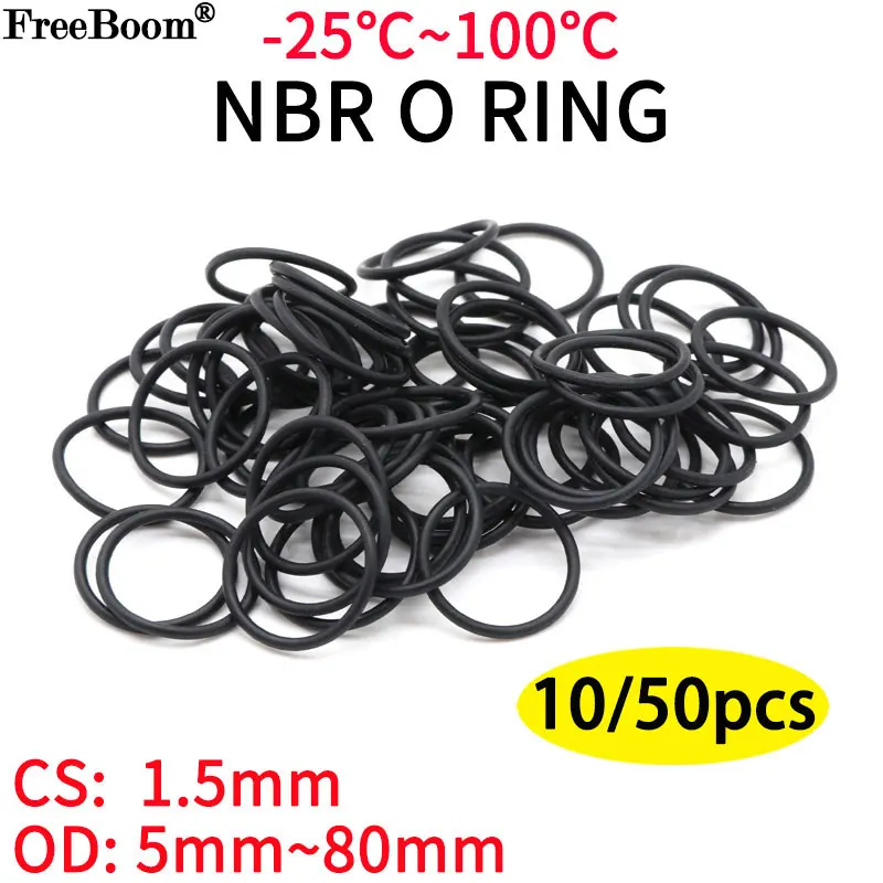 Guarnizioni O-ring In Gomma Nitrile 10 Mm Diametro Interno 15 Mm OD 2,5 Mm Larghezza Guarnizione Rotonda 25 Pezzi - Foto 2