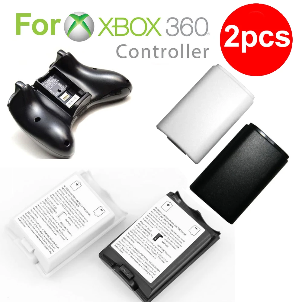 2Pcs Battery Case Cover for Xbox 360 Wireless Controller Holder Pack Part Shell Joypad Joystick