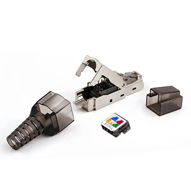 Cat6A Ethernet Rj45 Adattatore Adsl Modem Schermato Crystal Head Cat6A Plug Tipi Riutilizzabili Crystal Head Connettore Ethernet 10 Gigabi