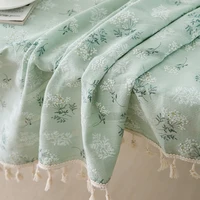 Korean Style Small Daisy Cotton Floral Tablecloth,Tea Table Decoration,Rectangle Table Cover For Kitchen Wedding Dining Room 6
