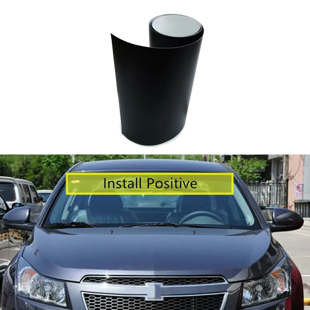 Car Gloss Black Sun Strip 140X20CM Universal Car Van Windscreen Sunstrip Stickers