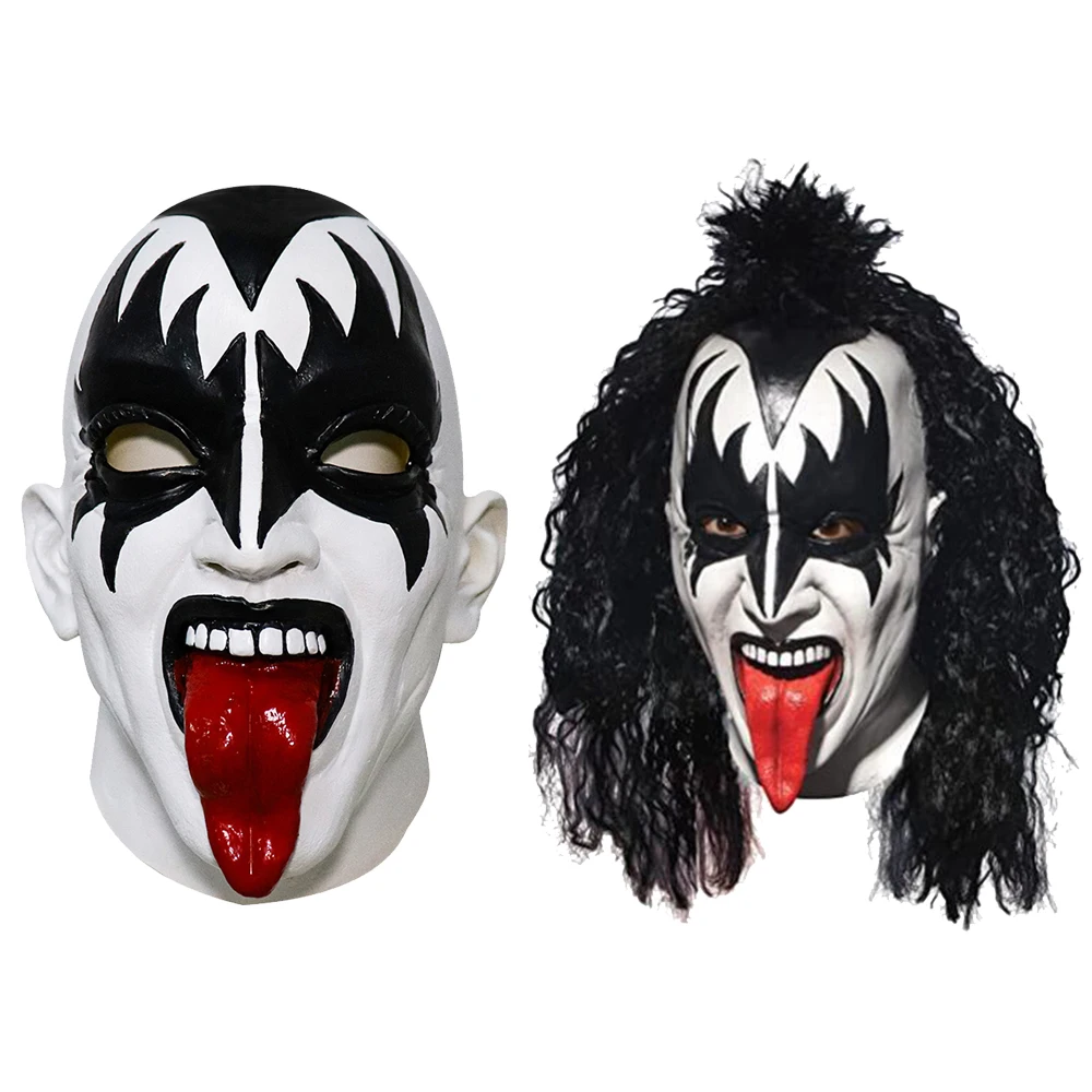 CGMGTSN Kiss Band Gene Simmons Punk Máscara Cosplay Cantor Chaim Witz Rock  Bar DJ Festa Carnaval Látex Máscaras Capacete Halloween Prop - AliExpress, image size:1000x1000
