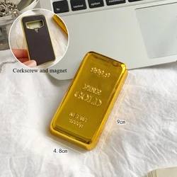 Gold Bar Refrigerator Magnet & Beer Bottle Opener - 2024 Creative Edition (Bottle opener magnet)