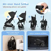 Poussette pliante à une main, Buggy de voyage léger avec dossier et capuche réglables, landau pour bébé, Buggy pour enfants 2