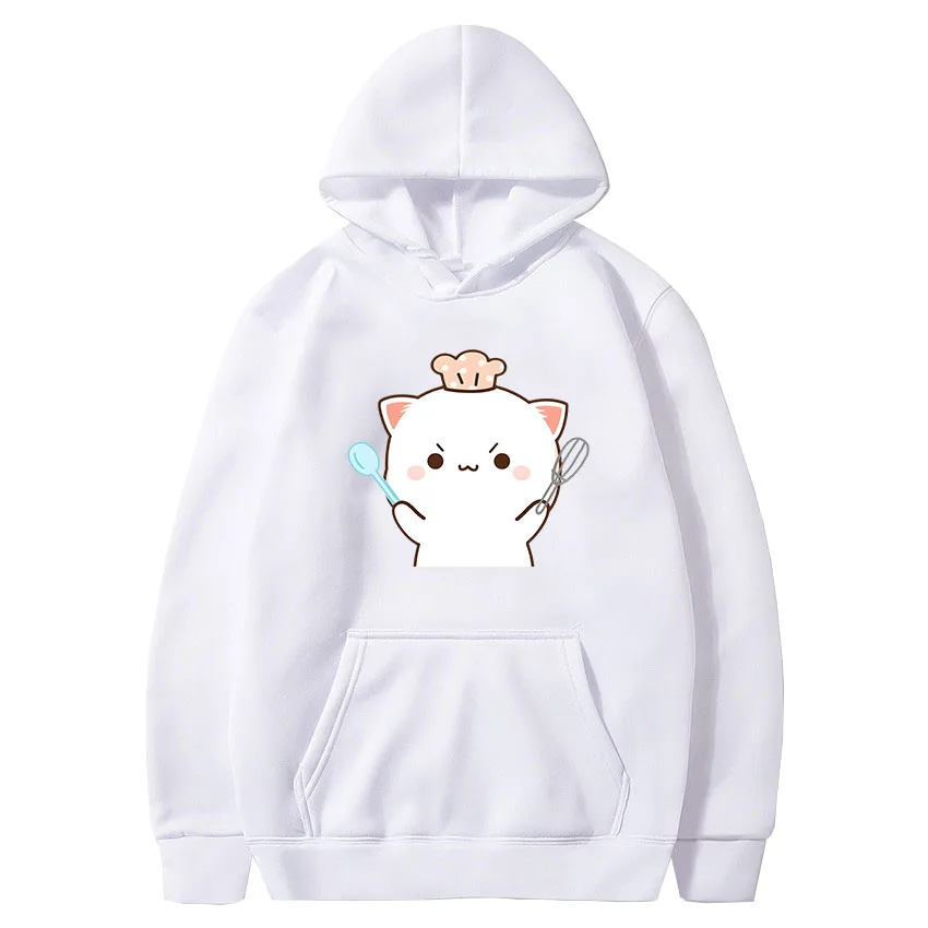 Peach Cat Kawaii Clothing Anime Lovely Hoodie For Girls Cute Pink Tops