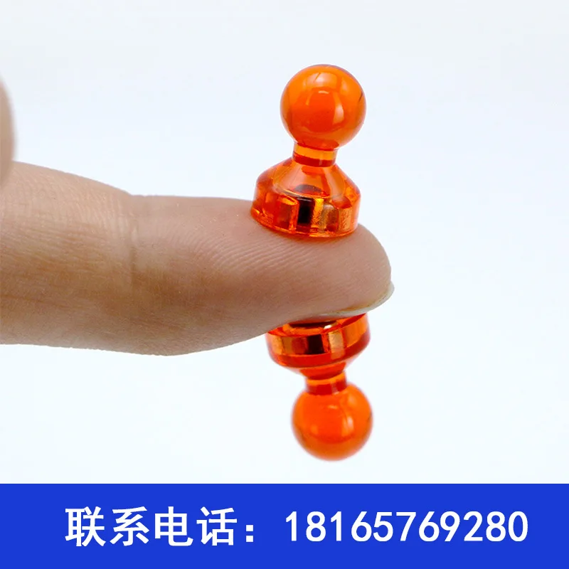 10개/갑 11*17mm 투명 작은 색상 자기 핀 서예 및 그림 자석