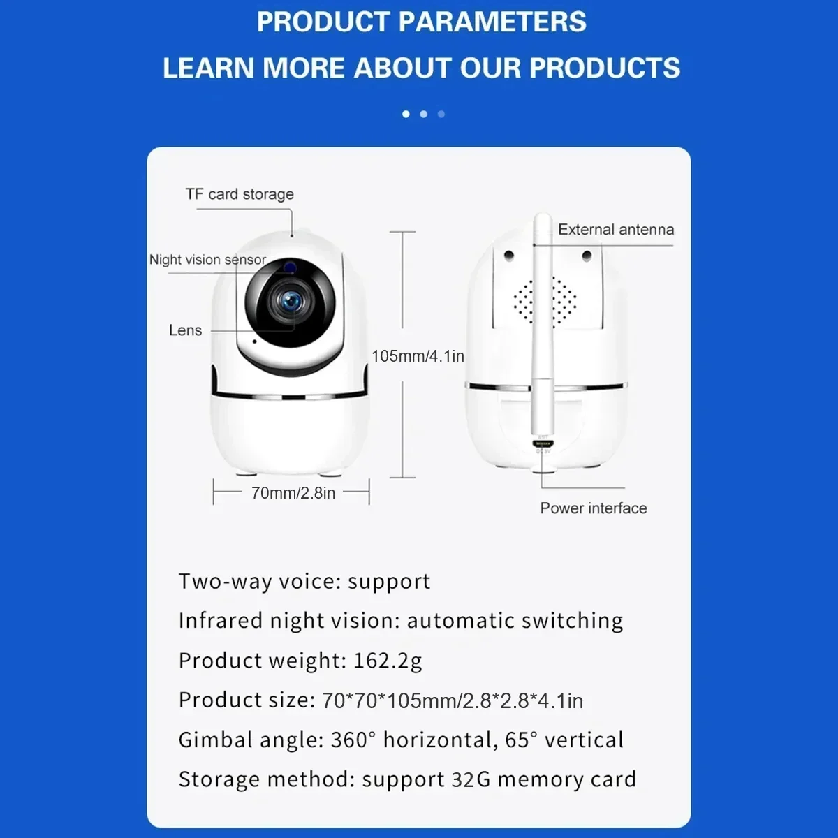 Mini IP Camera Baby Monitor Surveillance 1080P CCTV HD Smart Night Vision Intelligent Tracking YsxLite APP Security Wifi Camera 6