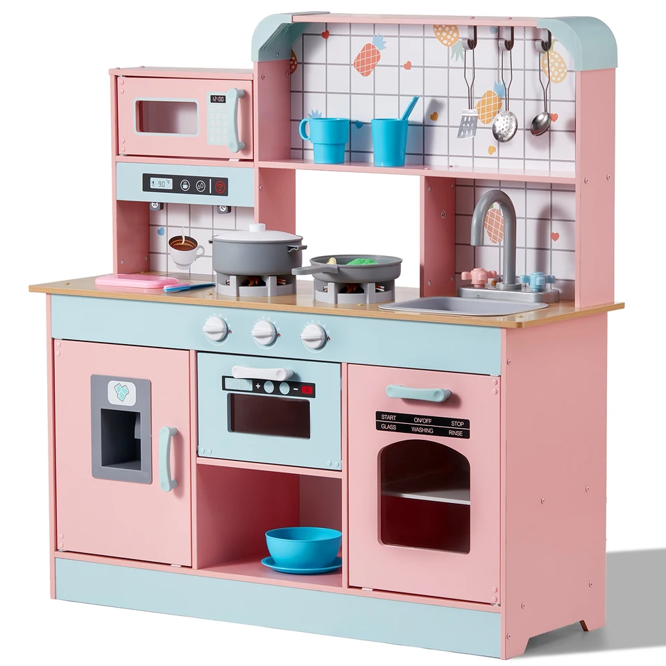SucceBuy Kids Pretend Play Cooking Kitchen Set