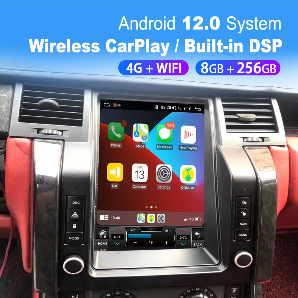 

Android 12.0 Octa Core 8+256G Tesla Car Multimedia Radio Player For Land Range Rover Sport 2005-2009 Auto Stereo GPS Navigation