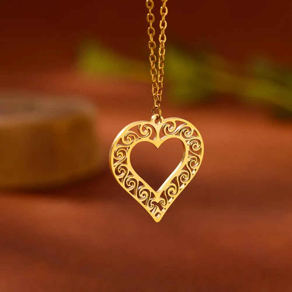 Geometric Necklaces For Women Gold Color Stainless Steel