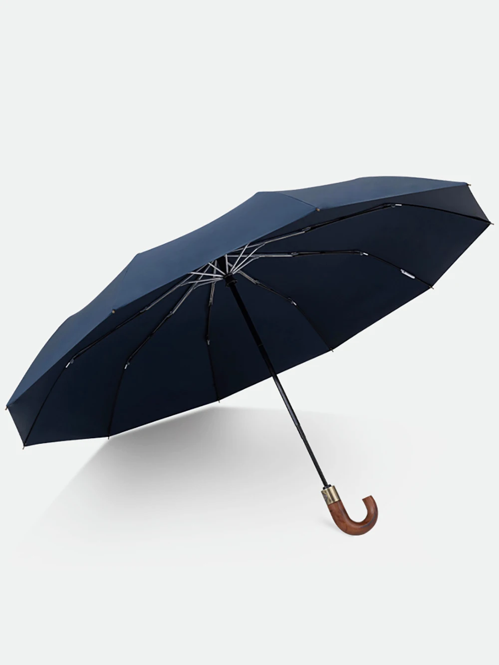 Parachase Luxury Wooden Umbrella Men Business Style Folding Automatic Umbrella Big Size Golf Windproof Strong 10 Ribs
