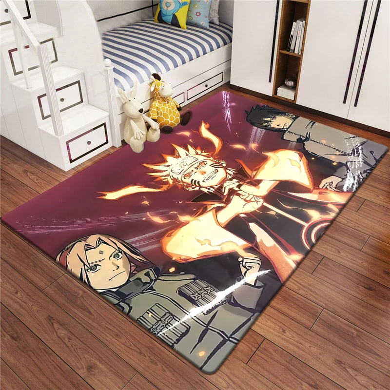 Floor Mat Plush Rug Decorative Carpet NARUTO Cartoon HD Printed Carpet for Bedroom Kitchen Living Room Office