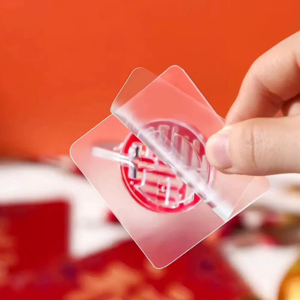 8Pcs 6cm Chinese Style Self-adhesive Hooks Installation Festive Decor Hooks Red Lanterns Chinese Knots Hooks For Spring Festival