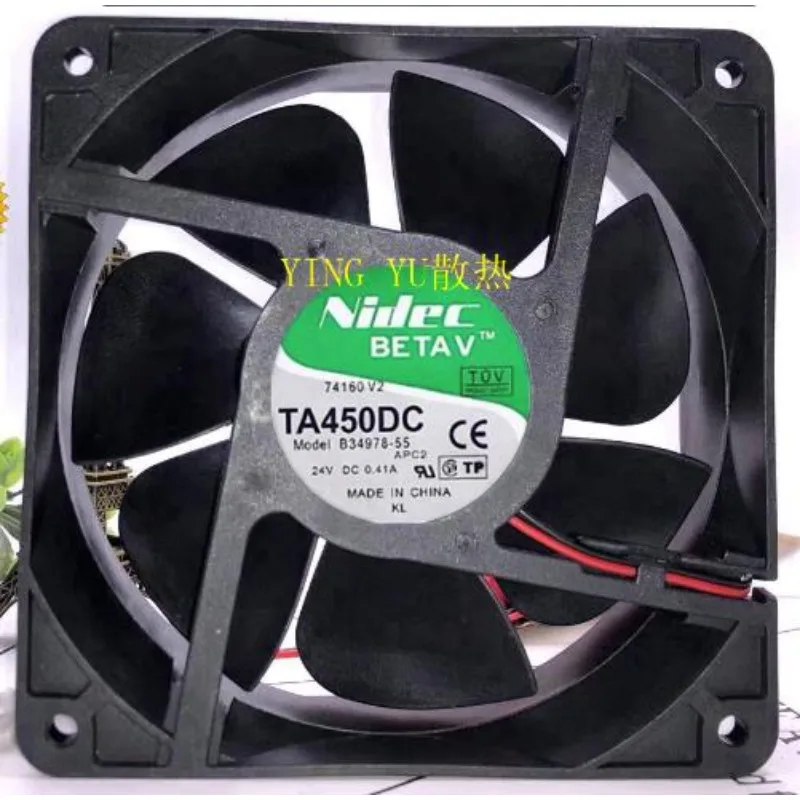 

NEW CPU Fan for Nidec TA450DC B34978-55 24V 0.41A 12cm 12038 High Air Volume Frequency Converter Fan 120*120*38mm