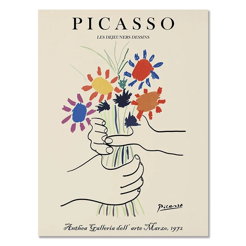 Djmwtb Matisse Picasso – Lot de 3 affiches abstraites sur toile de