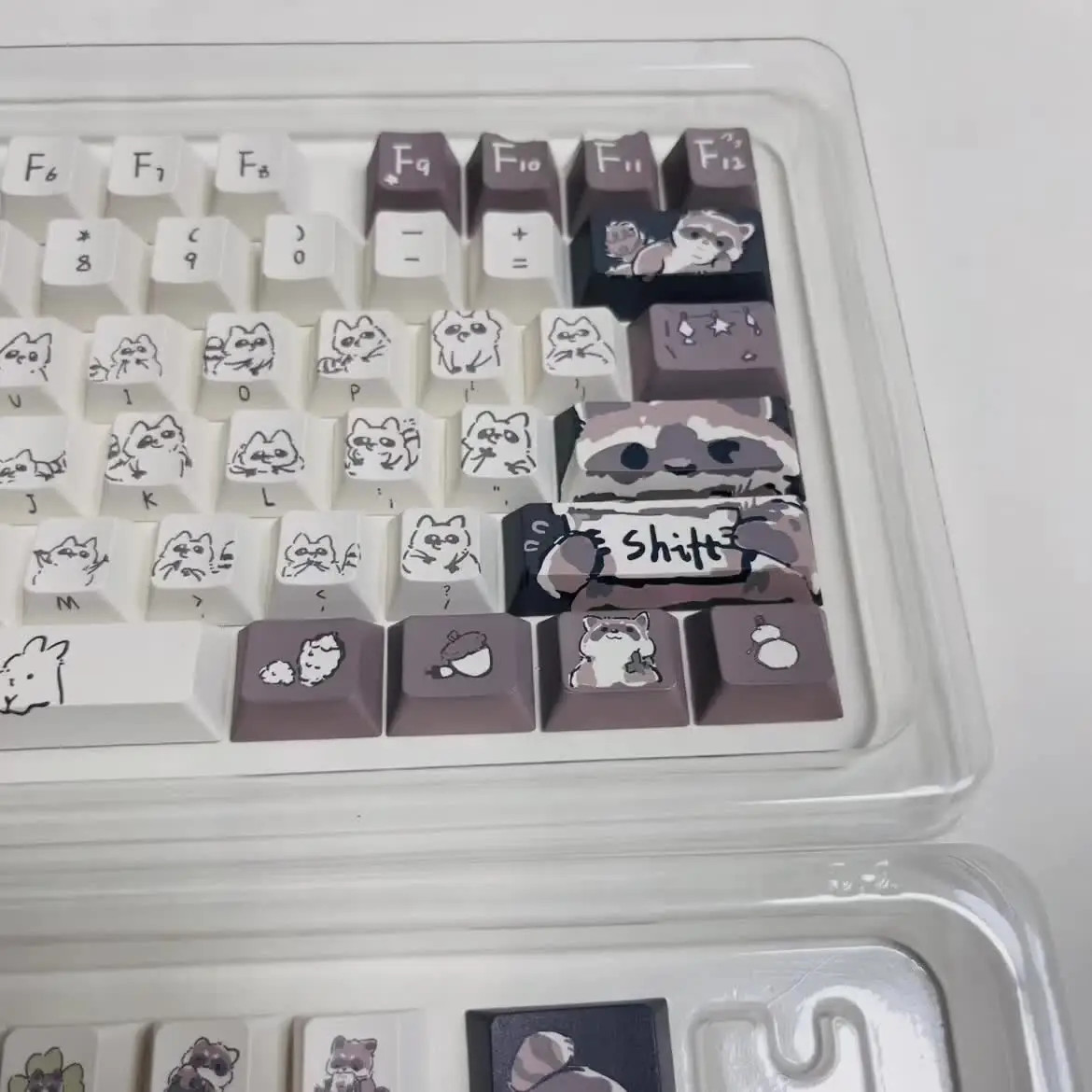 Cartoon Cat Cafe Keycap Set: MAO Profile, PBT - View #2