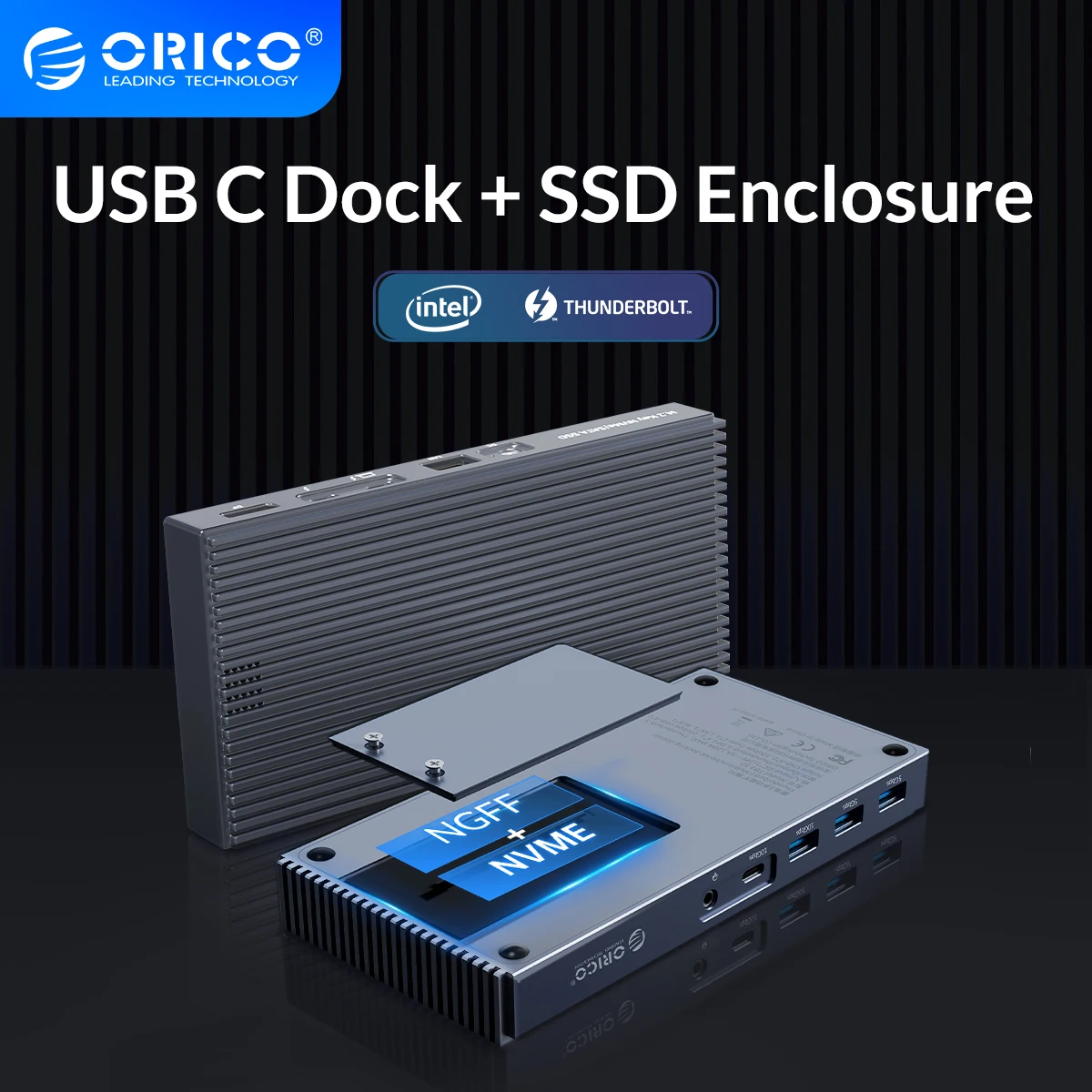 Thunderbolt 3 NVME M.2 SSD Enclosure - Sky Gray - Orico