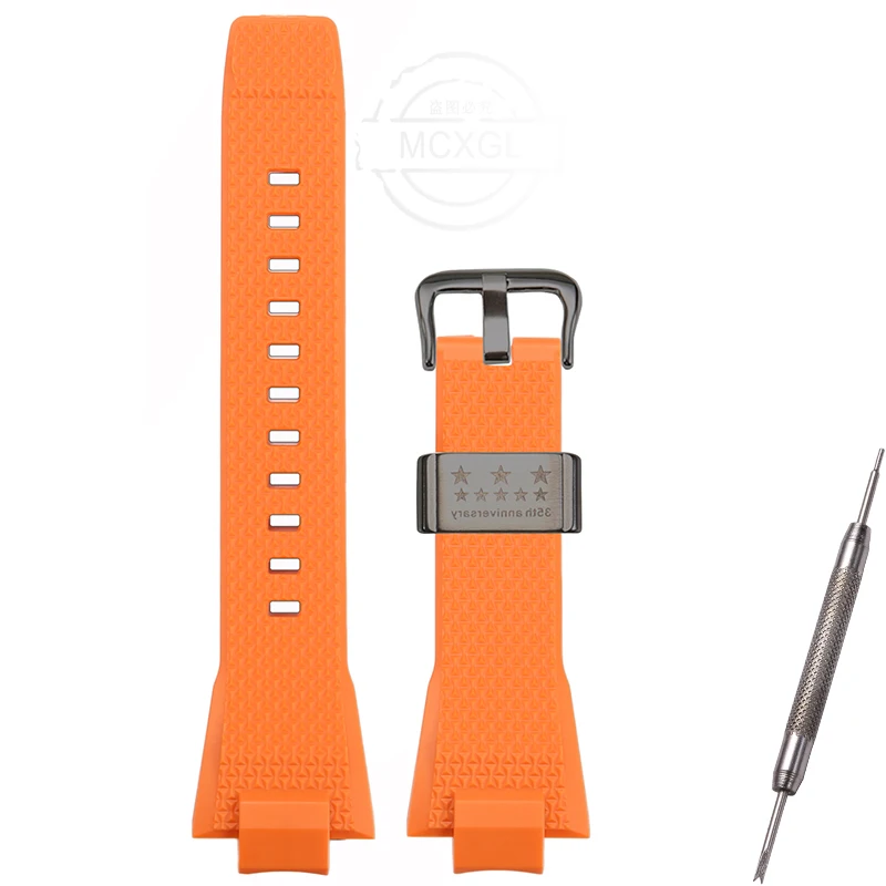 Durable Rubber Replacement Strap for Men's Sports Watches – Waterproof Resin Bracelet