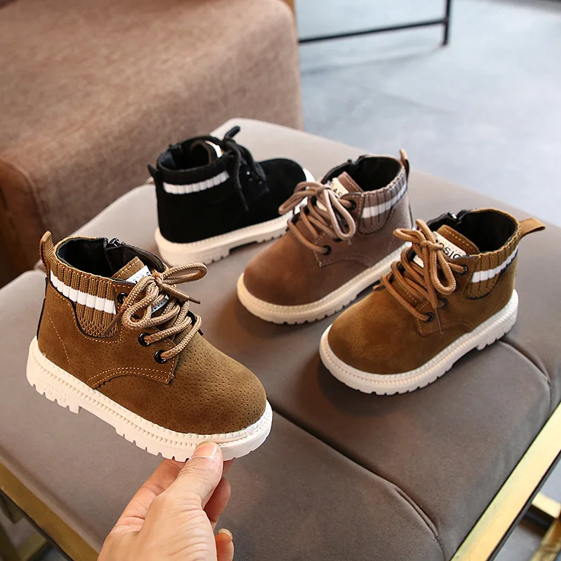 

Children Casual Shoes Autumn Winter Snow Boots Boys Shoes Fashion Leather Soft Antislip Girls Boots 21-30 Sport Running Shoes