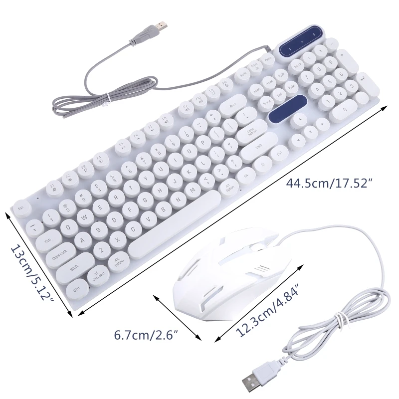 Clavier Punk étanche avec 104 touches rondes, clavier lumineux, ensemble  clavier et souris muet, rétro Punk, livraison directe - AliExpress