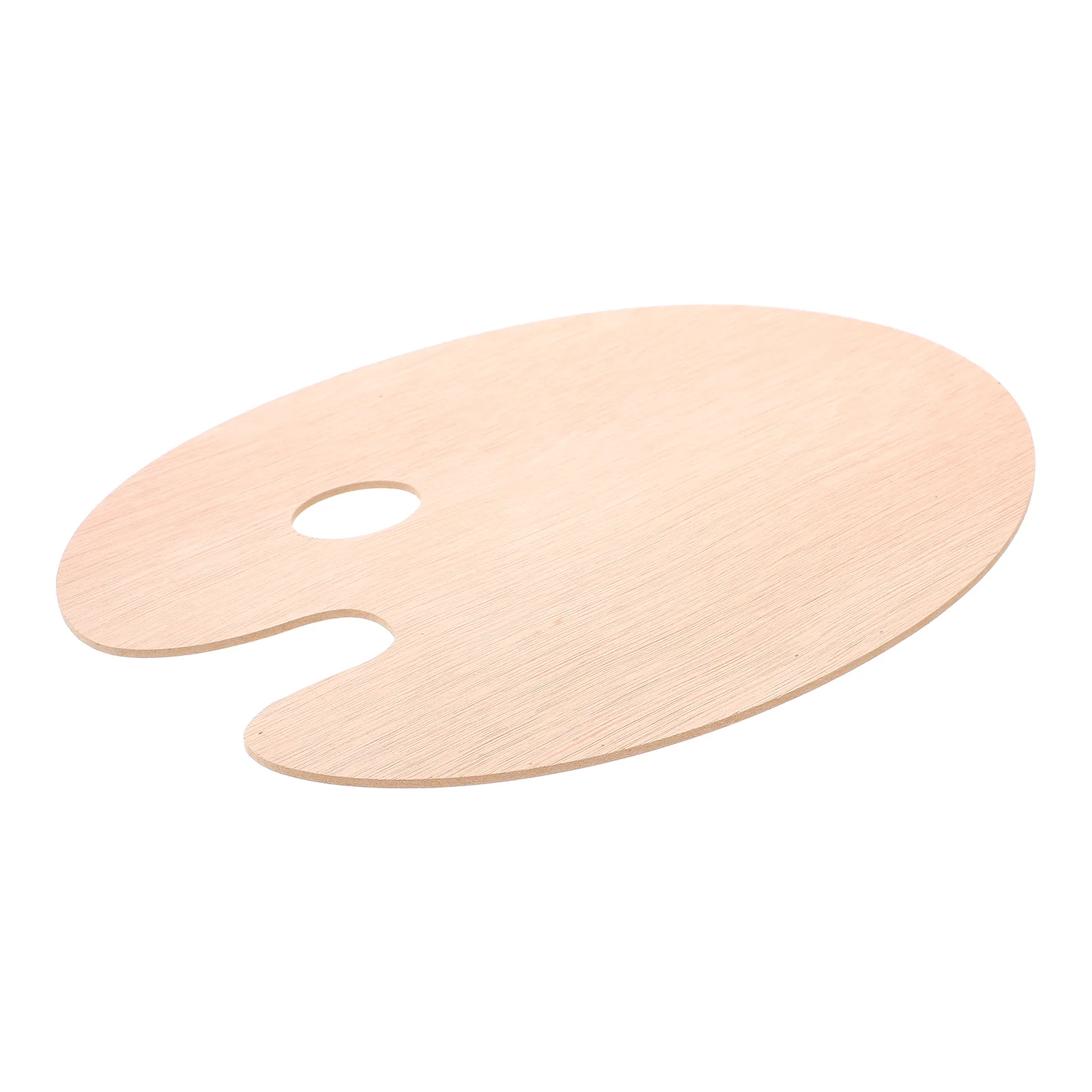 Oval Wooden Palette With Thumb Hole Large Watercolor Paint Plate Gouache Painter Wood Pallet Supplies Painting Tool