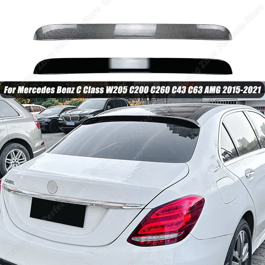 

For Mercedes Benz C Class W205 C200 C260 C43 C63 AMG 2015-2021 Rear Roof Spoiler Wing ABS Plastic Gloss Black Body Kits Tuning