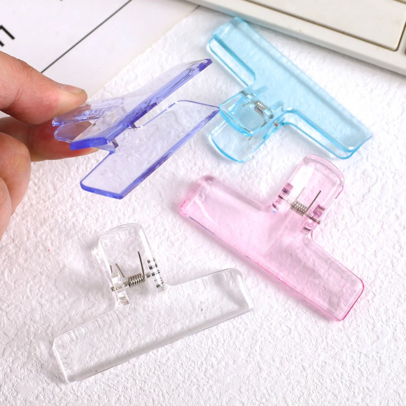 Ins Transparent Binder Clips Kawaii Paperclips File Documents Tickets Clips Bookmarks Index Page Holder Office Binding Supplies binder clips paper clips book clips mini bookmark