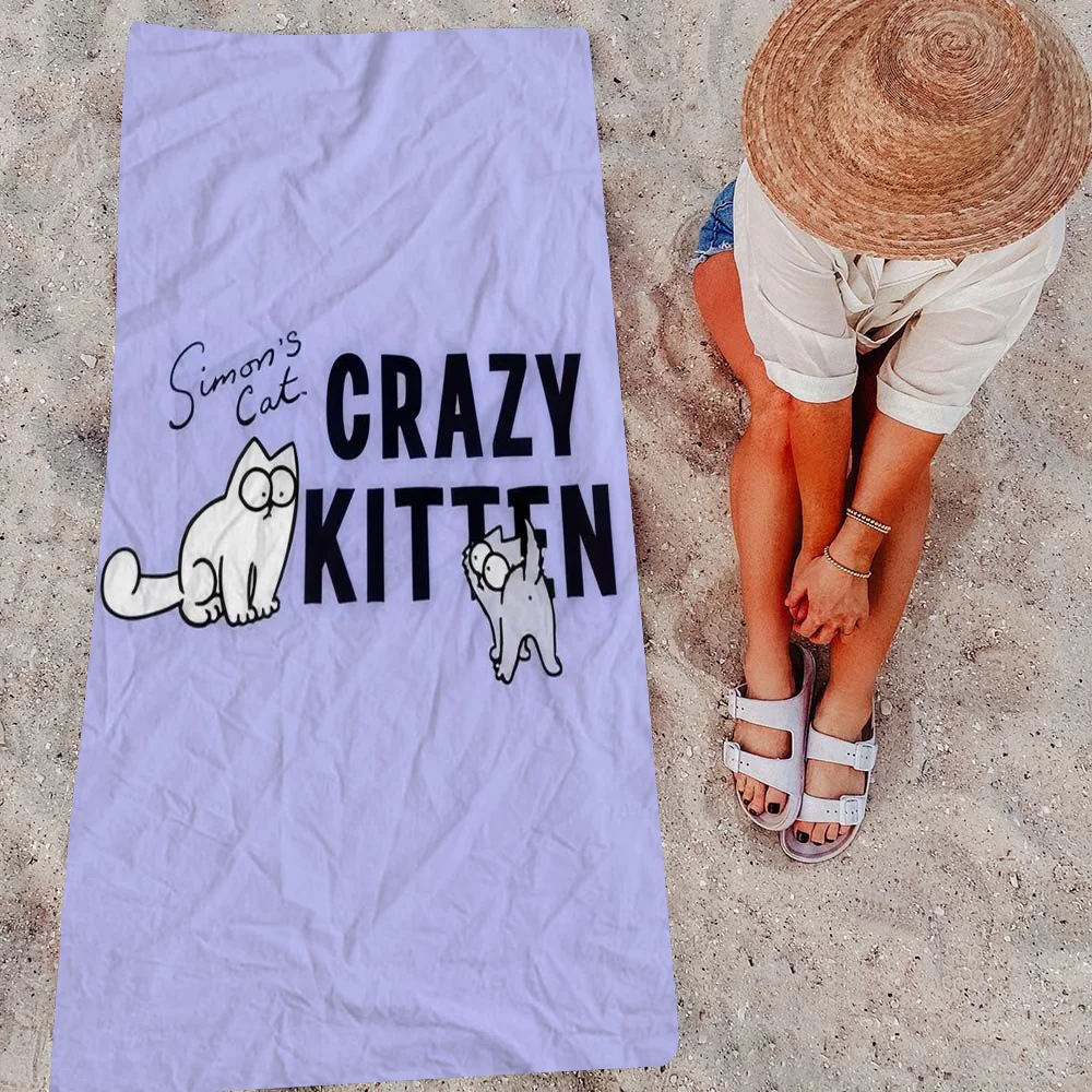 Simon S Cat Microfiber Beach Towel Absorbent Quick Dry Soft Yoga Swimming Resort Mountain Climbing Towel 3