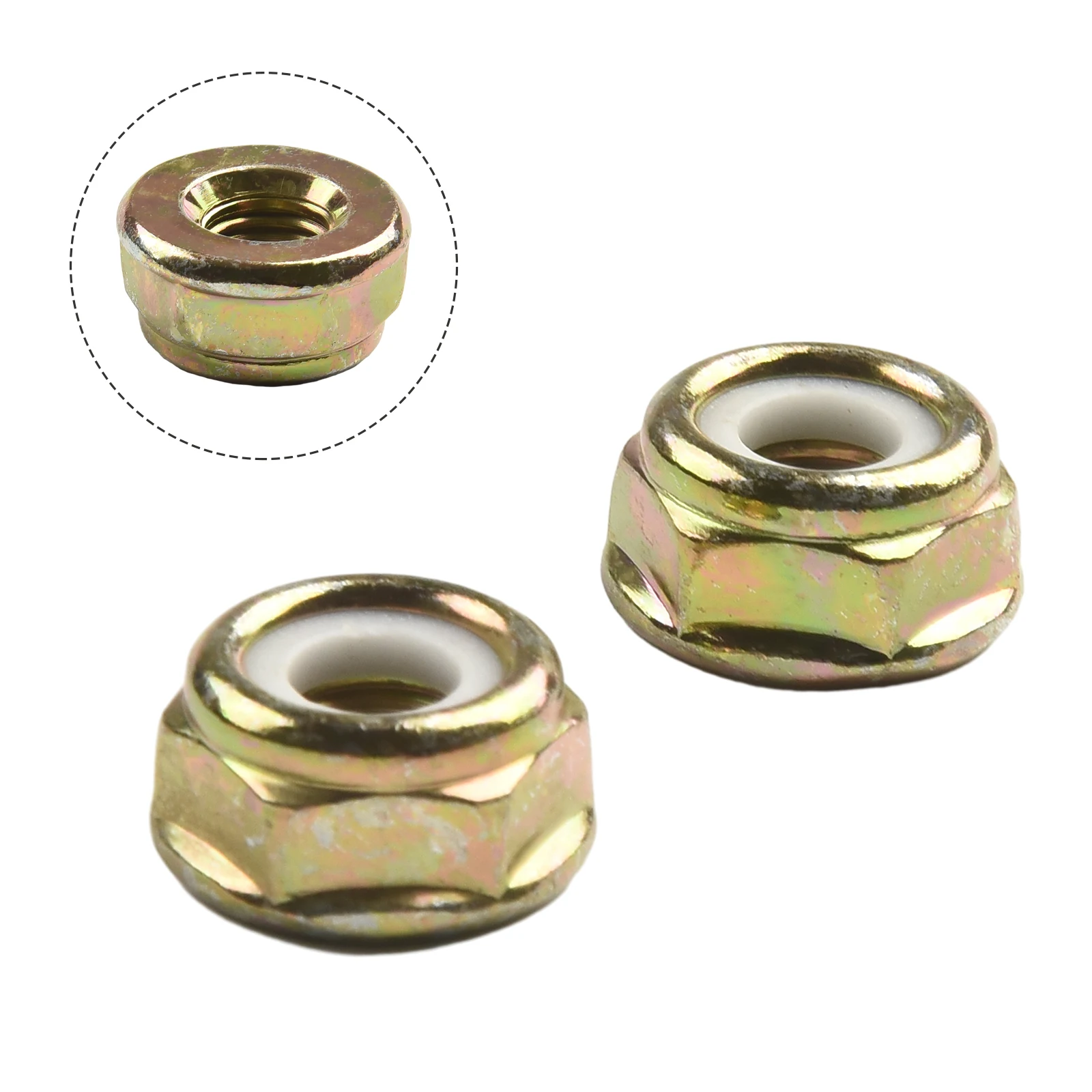 2PCS M10 X 1.25 Left Handed Thread Nut For Lawn Trimmer For Brushcutter With 17mm Wrench Opening For Consistent Performance Use