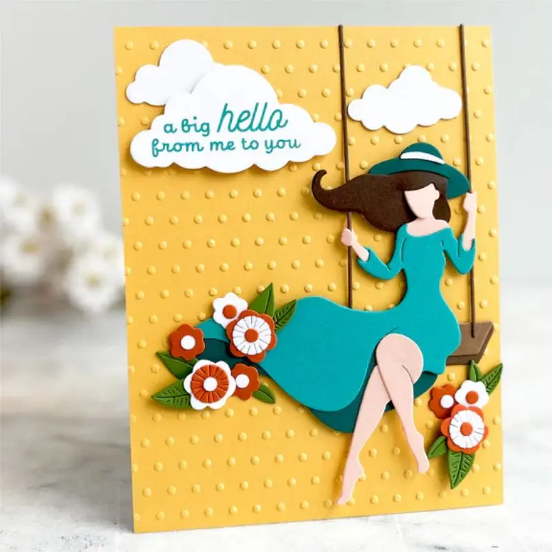 Swings Mädchen Metalls chneid werkzeuge Schablonen für DIY Scrap booking dekorative Prägung Handwerk Stanz schablone DIY