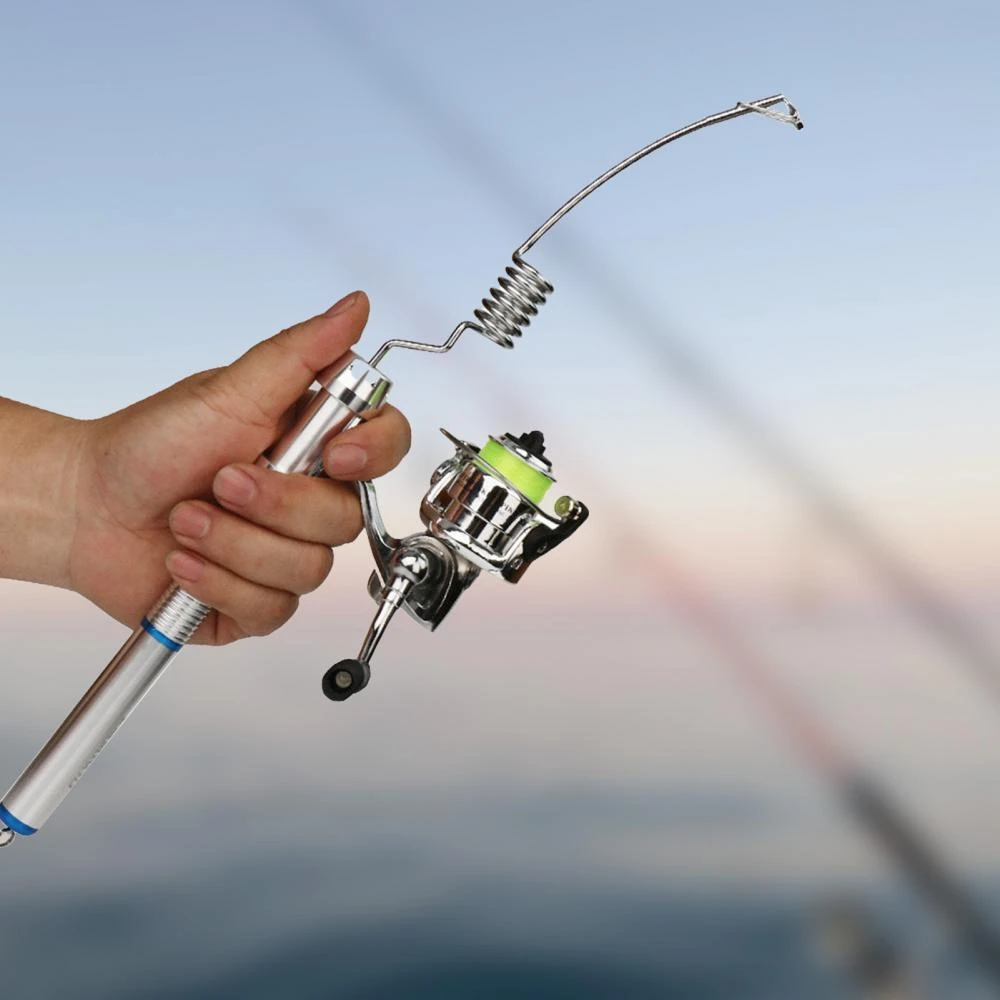 Mini Fishing Rod Stainless Steel River Lake Ice Fishing Rod Pole Spinning  Wheel Reel Kit - Fishing Rods - AliExpress