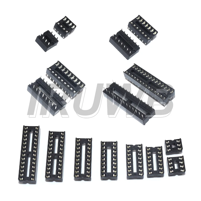 10-Pack Solder-Friendly DIP IC Socket Adapters for Various Pin Configurations