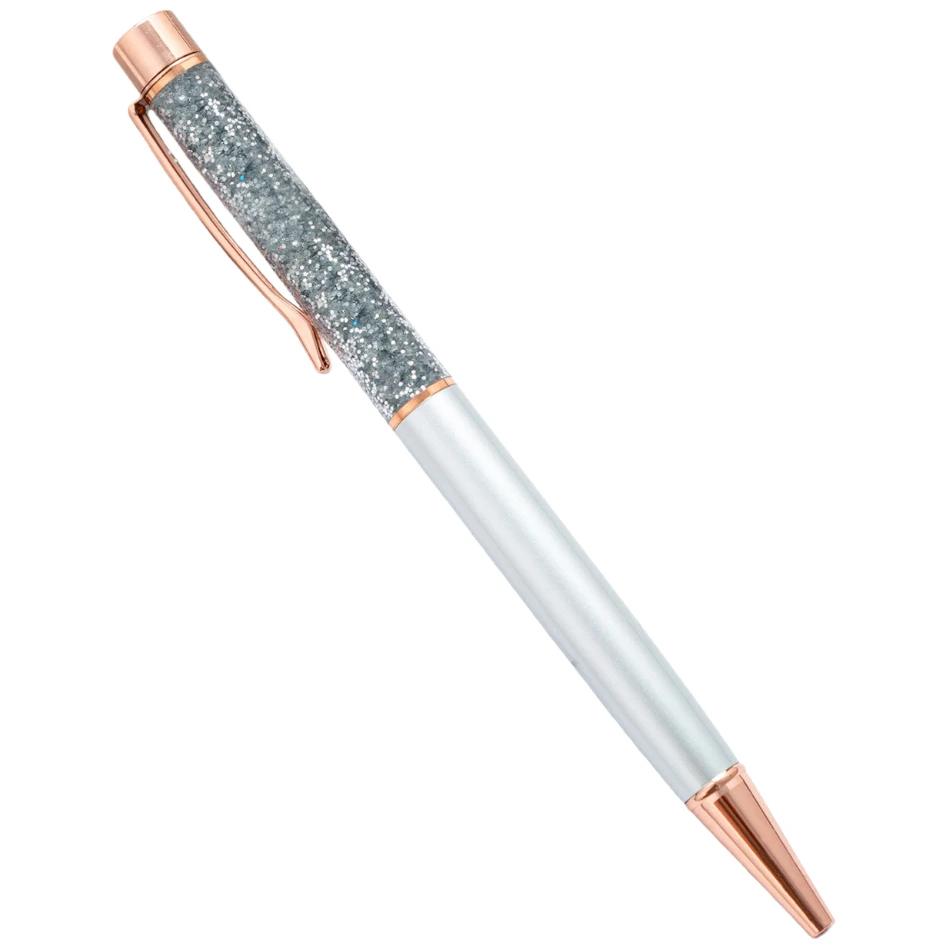 Vibrant Oil Gold Quicksand Luxury Ballpoint Pen - Premium Rotating Metal Design, 1.0mm Tip for School and Office Use