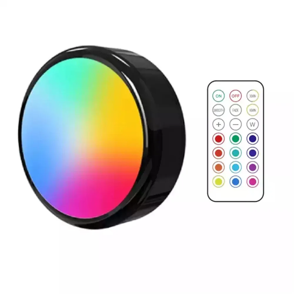 LED Puck Lights Dimmable RGBW 13 Colors Kitchen Hallway Closet Cabinet Lights Touch Sensor Decor Night Lamp Remote Control led night light led cabinet light under cabinet light cabinet lights led cabinet lights